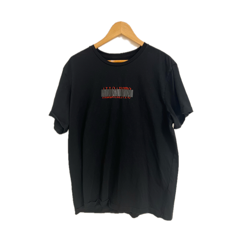 AllSaints Black Relaxed Fit Graphic T-Shirt - Size L